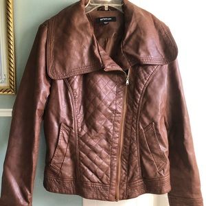 Leather brown jacket